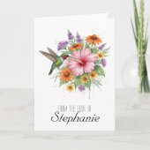 Hummingbird Garden Watercolor Dankeskarte (Vorderseite)