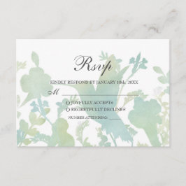 Hummingbird Garden Watercolor Wedding RSVP Card Karte
