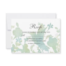 Hummingbird Garden Watercolor Wedding RSVP Card