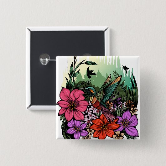 Hummingbird Garten Button (Vorne & Hinten)