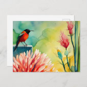 Hummingbird Garten Feiertagspostkarte (Vorne/Hinten)