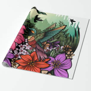 Hummingbird Garten Geschenkpapier