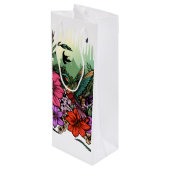 Hummingbird Garten Geschenktüte Für Weinflaschen (Rückseite Schrägansicht)