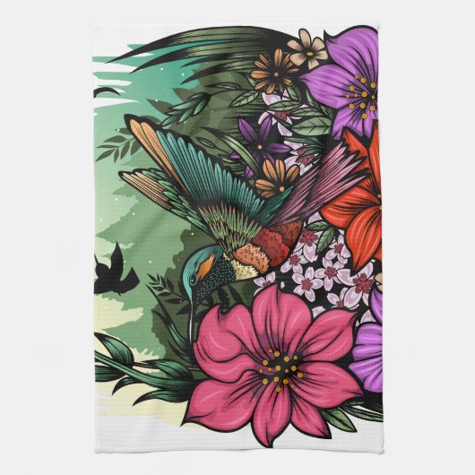 Hummingbird Garten Geschirrtuch (Vertikal)