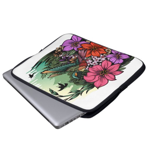 Hummingbird Garten Laptopschutzhülle (Vorne Knopf)