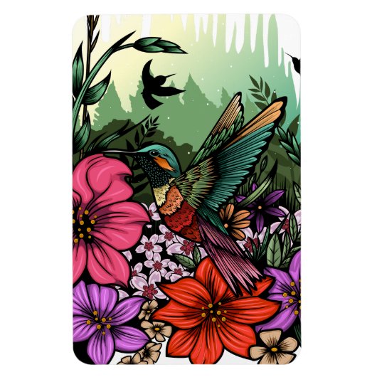 Hummingbird Garten Magnet (Vertikal)