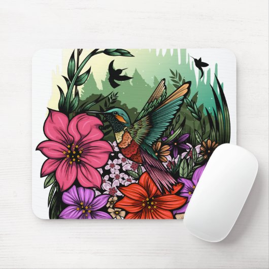 Hummingbird Garten Mousepad (Mit Mouse)