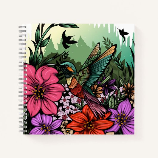 Hummingbird Garten Notizblock (Vorderseite)