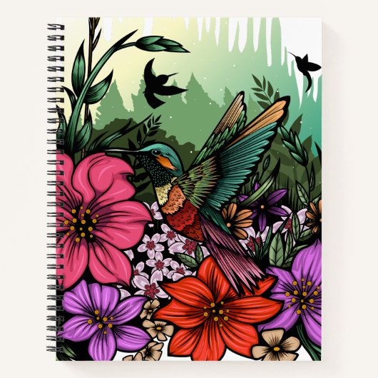 Hummingbird Garten Notizblock (Vorderseite)
