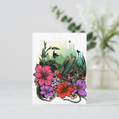 Hummingbird Garten Postkarte (Stehend Vorderseite)