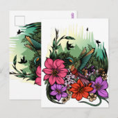 Hummingbird Garten Postkarte (Vorne/Hinten)