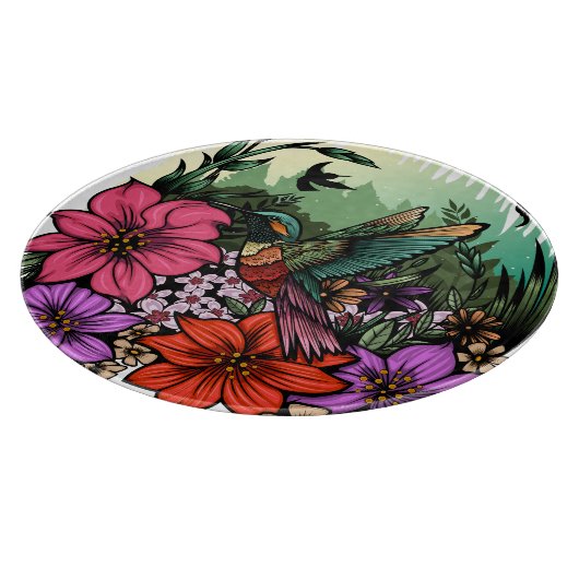 Hummingbird Garten Schneidebrett (Ecke)