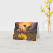 Hummingbird Geburtstag Karte (Gelbe Blume)