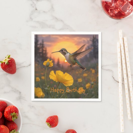 Hummingbird Geburtstag Serviette (Beispiel)