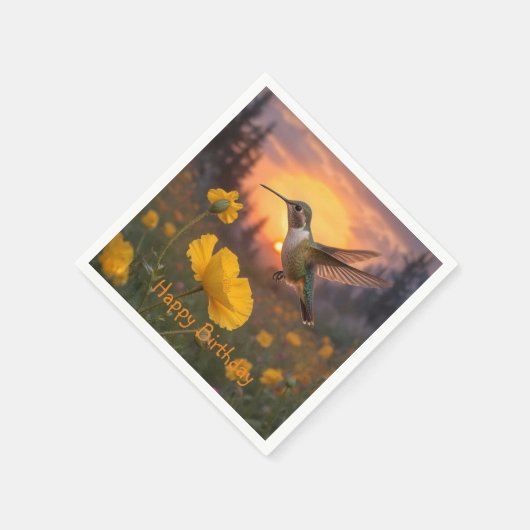 Hummingbird Geburtstag Serviette (Ecke)