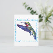 Hummingbird Gedicht Postkarte (Stehend Vorderseite)