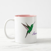 Hummingbird Gelbe Blume Personalisiert Zweifarbige Tasse (Links)