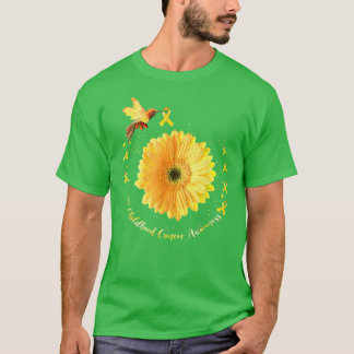 Hummingbird Gelbe Sonnenblume Kinderkrebs Krieg T-Shirt