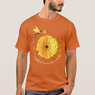 Hummingbird Gelbe Sonnenblume Kinderkrebs Krieg T-Shirt