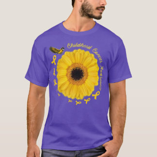 Hummingbird Gelbe Sonnenblume Kinderkrebs Krieg T-Shirt