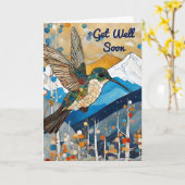 Hummingbird Get Well Soon Greeting Karte (Gelbe Blume)