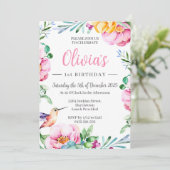 Hummingbird Girls Geburtstagsparty Einladung Pink (Stehend Vorderseite)