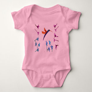 Hummingbird Girly Floral Baby Strampler