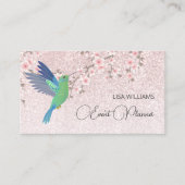 Hummingbird Girly Shiny Business Card Visitenkarte (Vorderseite)