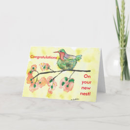 Hummingbird-Glückwünsche zur neuen Zuhause Card Karte