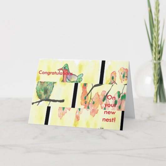 Hummingbird-Glückwünsche zur neuen Zuhause Card Karte (Vorderseite)