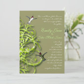 Hummingbird Golden Limon Forest Grove Tree Wedding Einladung (Stehend Vorderseite)