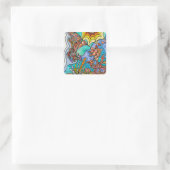 Hummingbird Goldfish Reflection Art Sticker (Tasche)