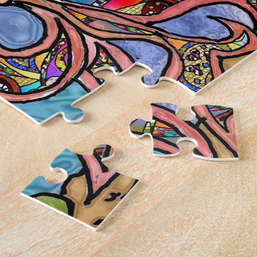 Hummingbird Goldfish Reflection Fantasy Art Puzzle (Seite)