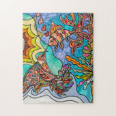 Hummingbird Goldfish Reflection Fantasy Art Puzzle (Vertikal)