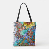 Hummingbird Goldfish Reflection Fantasy Art Tasche (Rückseite)