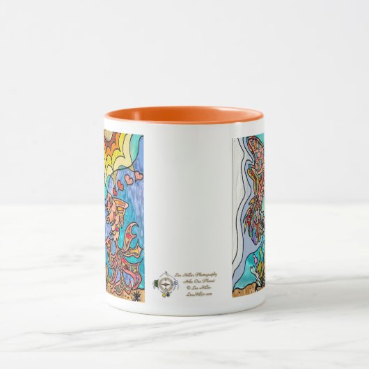 Hummingbird Goldfish Reflection Fantasy Art Tasse (Zentrum)