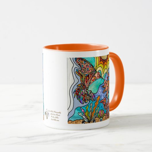 Hummingbird Goldfish Reflection Fantasy Art Tasse (VorderseiteRechts)