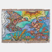 Hummingbird Goldfish Reflection Fantasy Blanket Decke (Vorderseite)