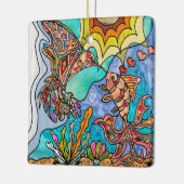 Hummingbird Goldfish Reflektion Art Keramikornament (Links)