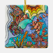 Hummingbird Goldfish Reflektion Art Keramikornament (Vorderseite)