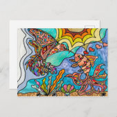 Hummingbird Goldfish Reflektion Art Postkarte (Vorne/Hinten)