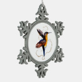 Hummingbird Goldplash Schneeflocken Zinn-Ornament (Links)