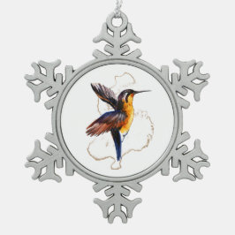 Hummingbird Goldplash Schneeflocken Zinn-Ornament