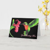 Hummingbird Grußkarte Karte (Gelbe Blume)