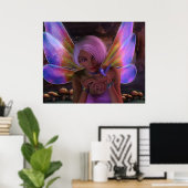 Hummingbird Guardian Fairy Fantasy Art Poster (Heimbüro)