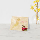 Hummingbird, Hallo Freund - Note Card Karte (Gelbe Blume)