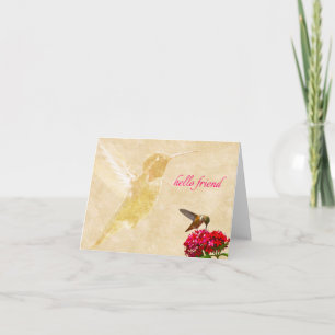 Hummingbird, Hallo Freund - Note Card Karte
