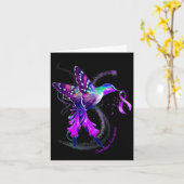 Hummingbird Halten Sie Lila Multifunktionsleisten- Karte (Gelbe Blume)