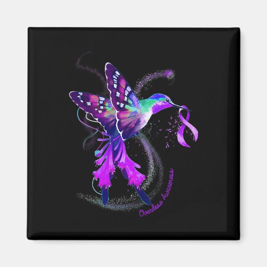 Hummingbird Halten Sie Lila Multifunktionsleisten- Magnet (Vorne)