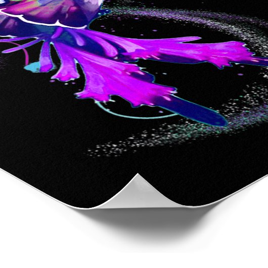 Hummingbird Halten Sie Lila Multifunktionsleisten- Poster (Ecke)